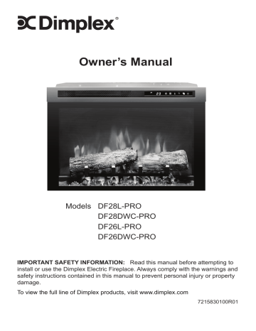 Dimplex Electric Fireplace Owners Manual Manualzz