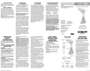 ConAir GS39 Handheld Fabric Steamer Instructions | Manualzz