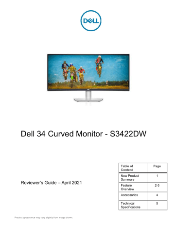 Dell 34 Curved Monitor - S3422DW