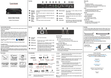 LIGHTWARE HDMI-TPS-RX220AK Wireless Amplifier User Guide | Manualzz