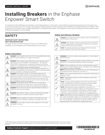 ENPHASE BRK-100A-2P-240V Breakers In The Enphase Enpower Smart Switch ...