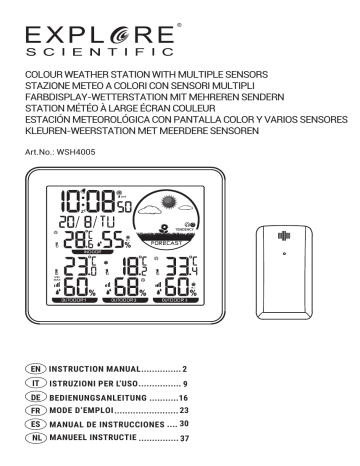 Explore Scientific Radio Weather Station with 3 Sensors WSH4005