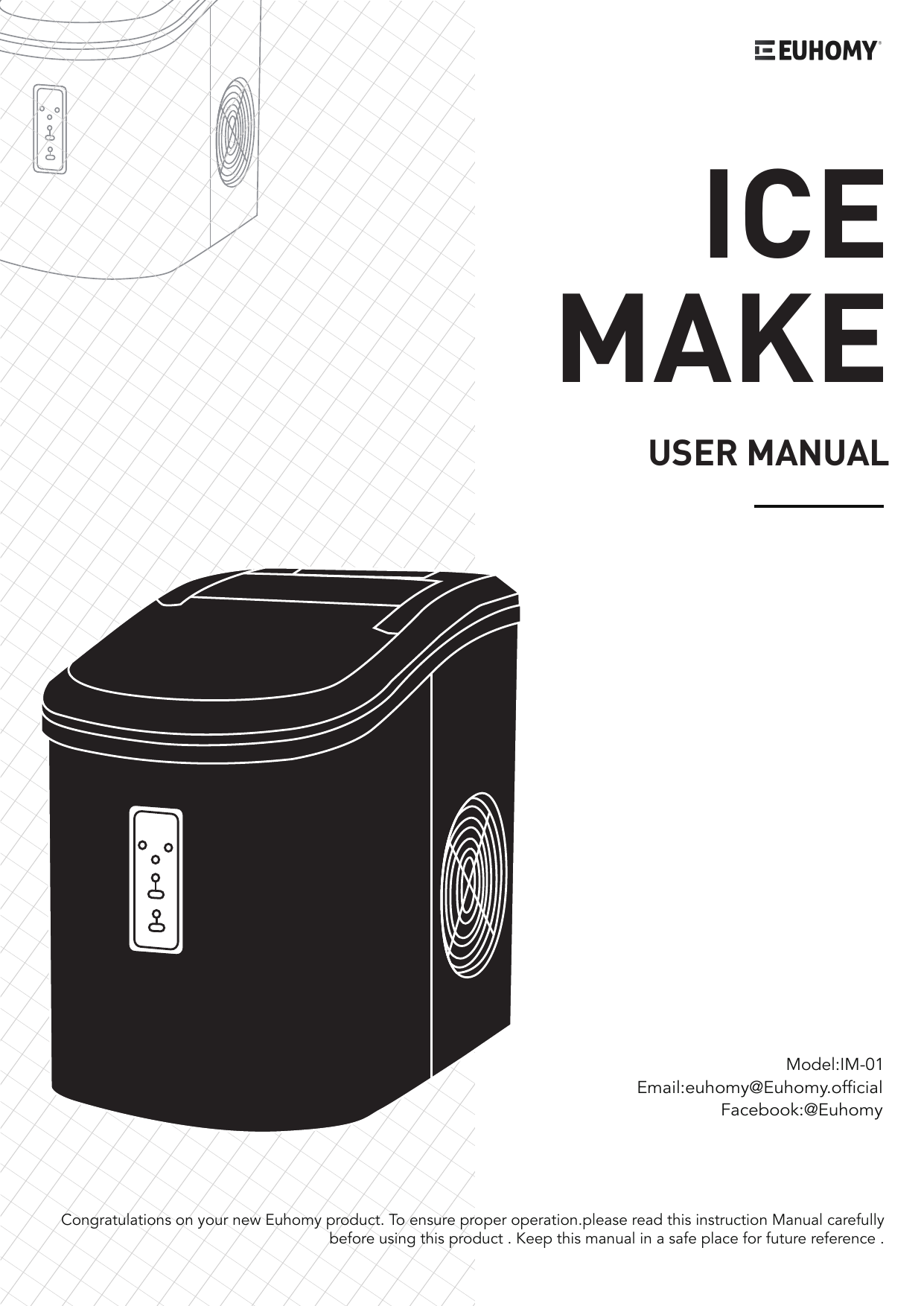 EUHOMY IM-03S Countertop Nugget Ice Maker Instruction Manual