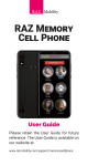 RAZ Mobility YHBLUG80 Memory Cell Phone User Guide