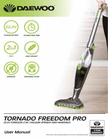 Daewoo Tornado Freedom Pro 22.2V 2-in-1 