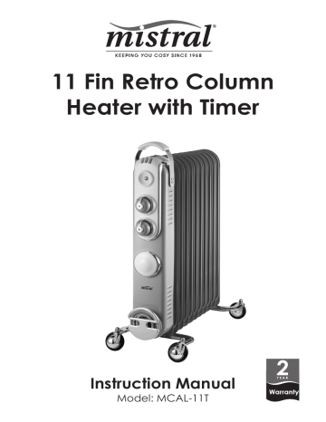 mistral MCAL-11T 11 Fin Retro Column Heater Instruction manual | Manualzz
