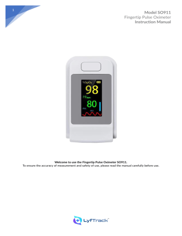 LyfTrack SO911 Fingertip Pulse Oximeter Instruction manual | Manualzz