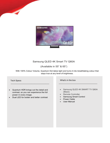 Samsung Q60A QLED 4K Smart TV User Guide | Manualzz