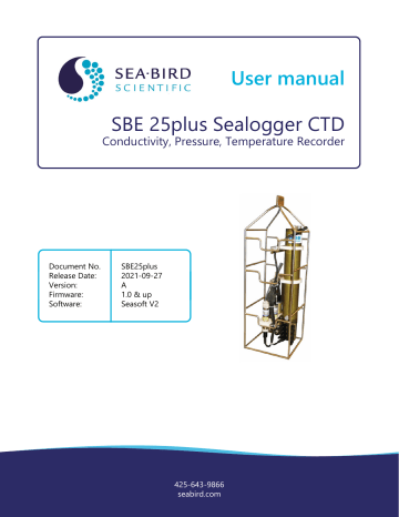 SEA-BIRD SBE 25plus Sealogger CTD User Manual | Manualzz