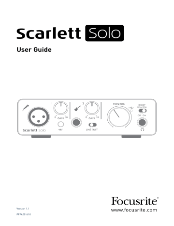 Focusrite Scarlett Solo User Guide | Manualzz