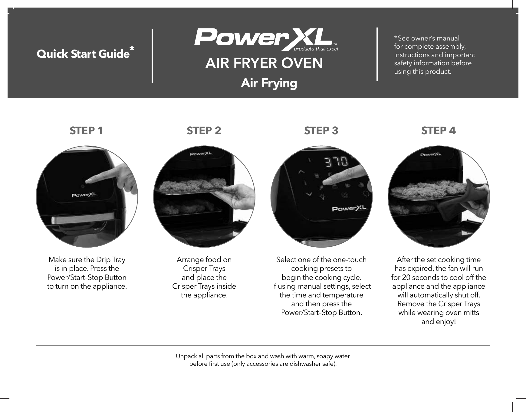 Power Air Fryer XL - Quick Start Guide 