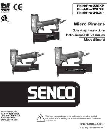 SENCO FinishPro Micro Pinners Instructions | Manualzz