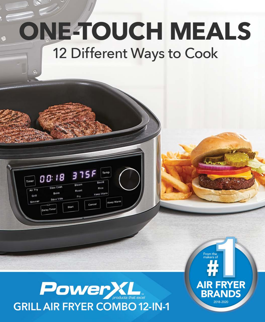 PowerXL Grill Air Fryer Combo 12-in-1 NEW box damage