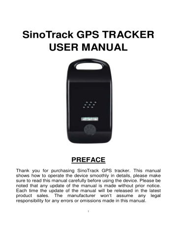 SinoTrack GPS TRACKER User Manual | Manualzz