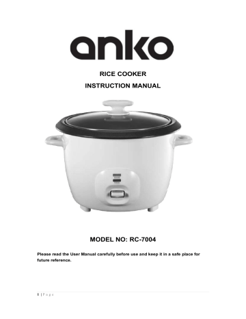 Anko Rice Cooker Instruction Manual Manualzz