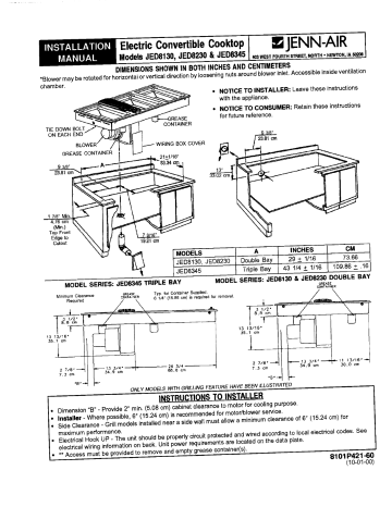 Jenn-Air JED8230 Installation Manual | Manualzz