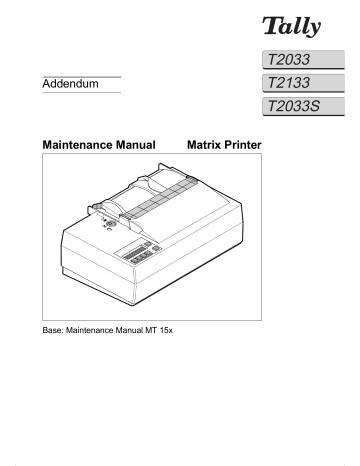 Tally T2033, T2033S Maintenance Manual | Manualzz