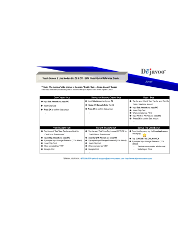 dejavoo Z6 Quick Reference Manual | Manualzz
