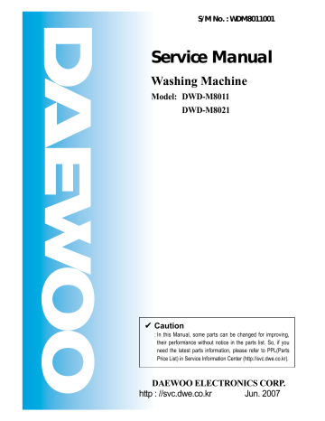 Daewoo DWD-M8011, DWD-M8021 Service Manual | Manualzz