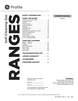 GE Profile Series PGS930YPFS - El Manual Del Propietario, Guía De ...