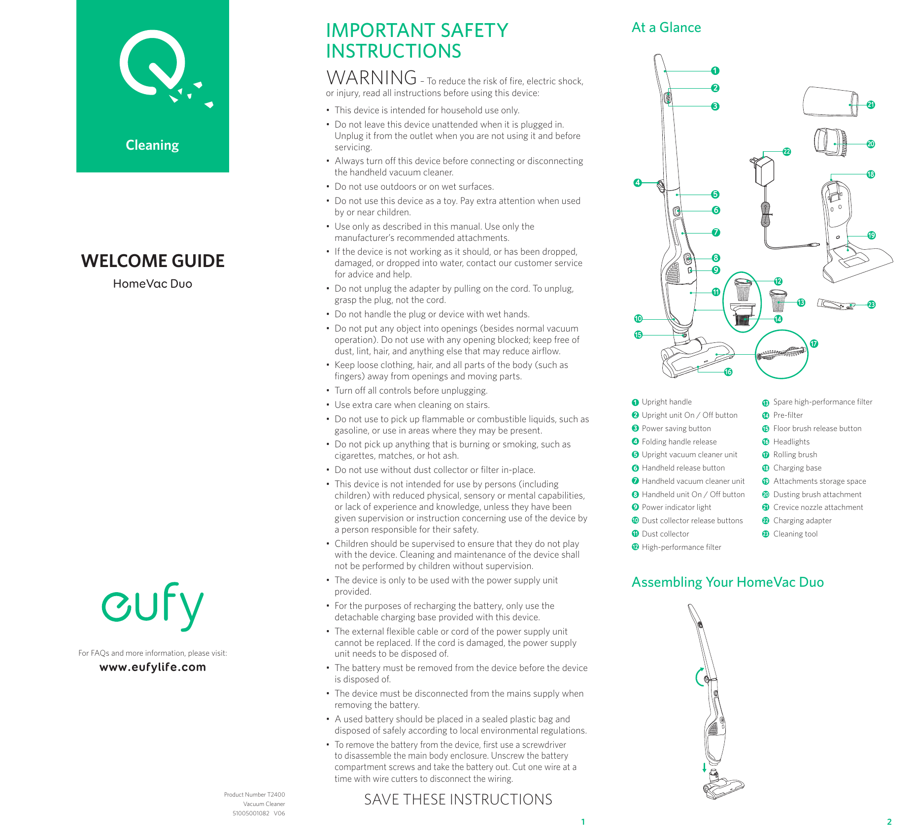 Eufy HomeVac Duo Owner's Manual | Manualzz