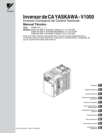 YASKAWA V1000 Drive Manual De Usuario | Manualzz