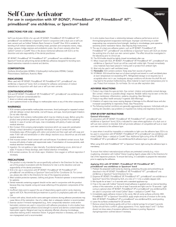 Dentsply Sirona Self Cure Activator Instructions For Use Manualzz