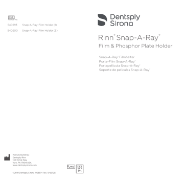 Dentsply Sirona Rinn Snap-A-Ray Bedienungsanleitung | Manualzz
