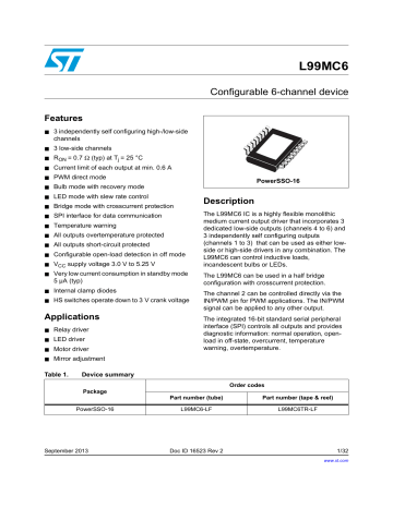 STMicroelectronics L99MC6 Datasheet | Manualzz