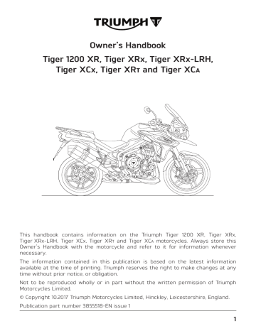 Triumph Tiger 1200 Motorcycle Owner's Manual | Manualzz