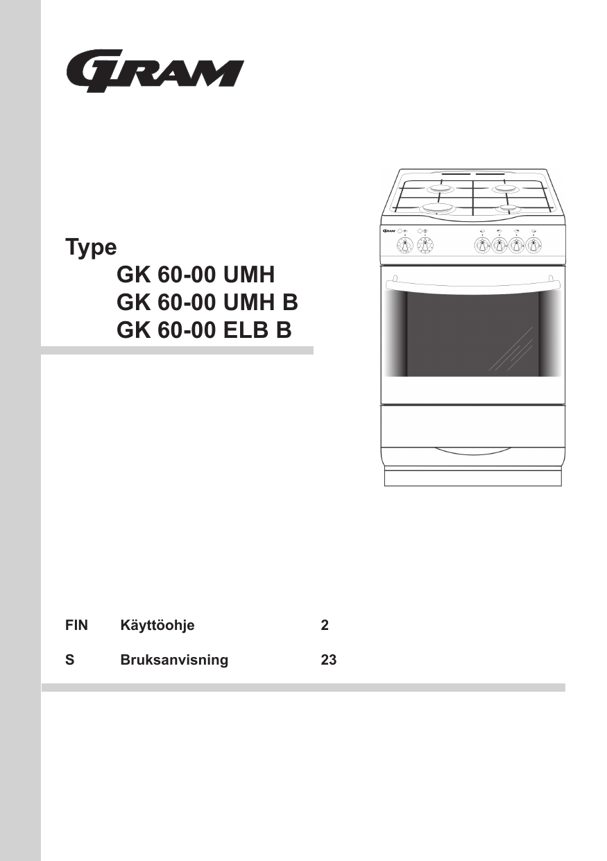 Gram GK 60-00 ELB B Omaniku manuaal | Manualzz