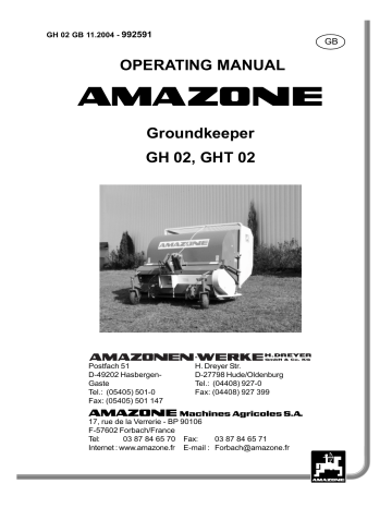 Amazone GH 02, GHT 02 Owner's Manual | Manualzz