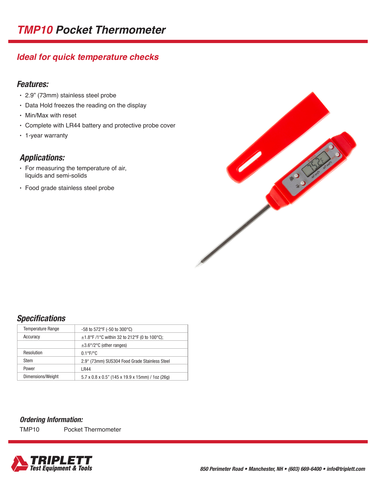 Triplett TMP10 - Pocket Thermometer