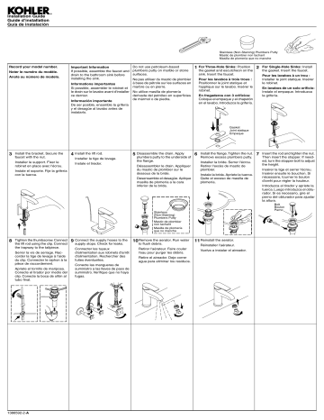 Kohler 97061-4-2MB Hint™ Single Handle Centerset Bathroom Sink Faucet ...