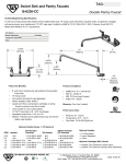 T&amp;S Brass B-0230-CC Double Pantry Faucet, Wall Mount, 8&quot; Centers, 18&quot; Swing Nozzle (065X), 1/2&quot; NPT Male Inlet Specification