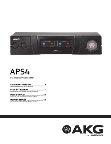 Descripción. AKG APS4 EU/US/UK/AU, APS4/NONE, APS4 | Manualzz