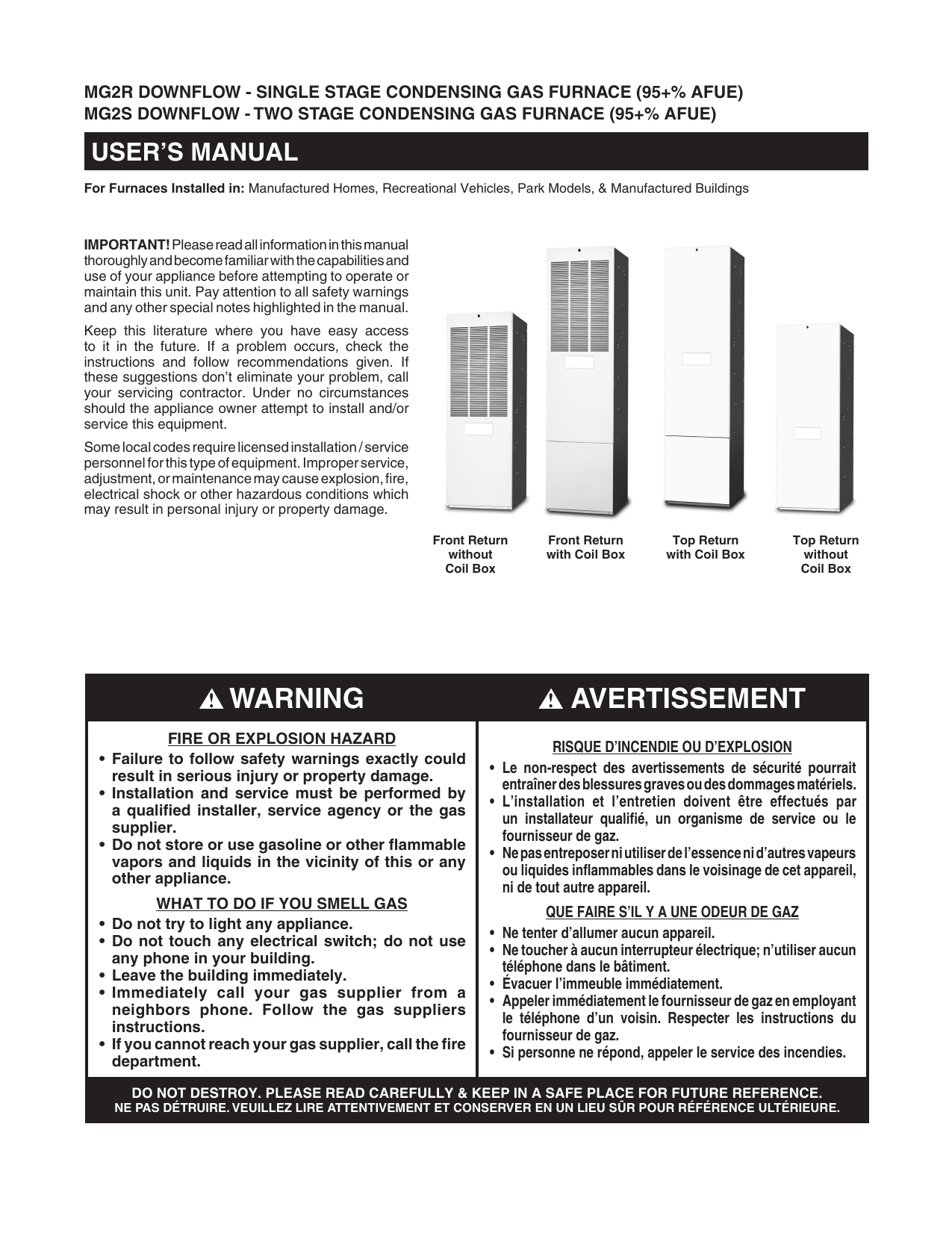 Intertherm MG2R User Manual | Manualzz