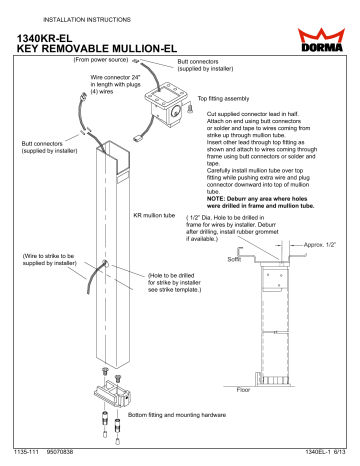 Dormakaba Mullions Installation instructions | Manualzz