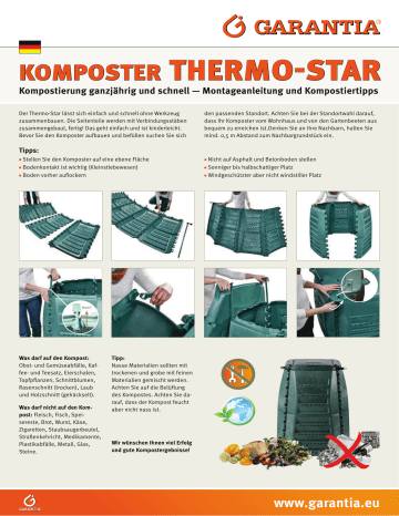 Garantia Thermo Star Komposter 1000 Liter Bedienungsanleitung Manualzz