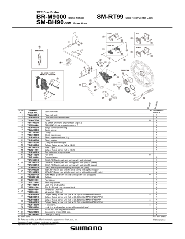 Shimano SM-RT99 碟煞盤 Exploded View | Manualzz