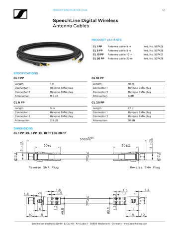 Sennheiser SL Rack Receiver DW Spec Sheet | Manualzz