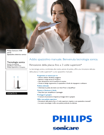 Philips 3100 series HX3671/14 Spazzolino elettrico sonico - Nero