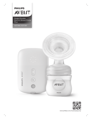 Avent SCF393/11 Avent Электрический молокоотсос Plus Руководство пользователя | Manualzz