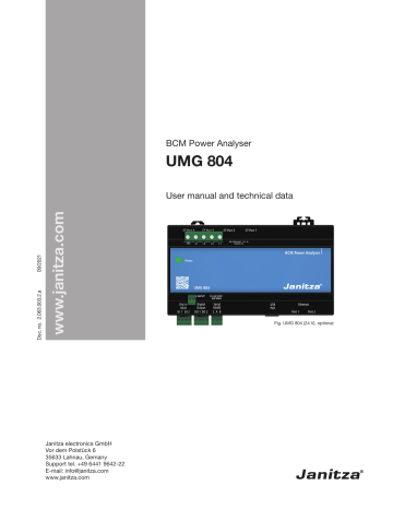 Janitza UMG 804 User Manual | Manualzz