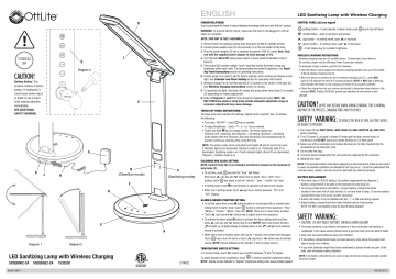 OttLite SCEQB00Z-CA LED Sanitizing Lamp User Manual | Manualzz