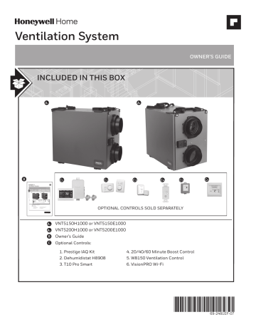 Honeywell Home VNT5200E1000 Ventilation System Owner’s Manual | Manualzz