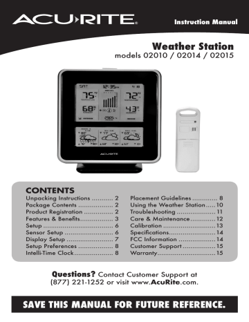 Acurite 02010 Weather Station Instruction manual | Manualzz