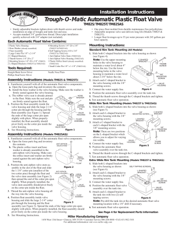 LITTLE GIANT Trough-O-Matic Automatic Plastic Float Valve Installation Guide - M