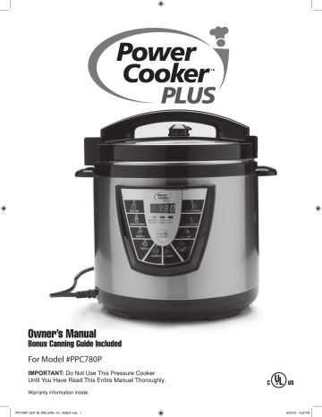 Power Cooker Pressure Canning Process. PowerXL PPC780P | Manualzz