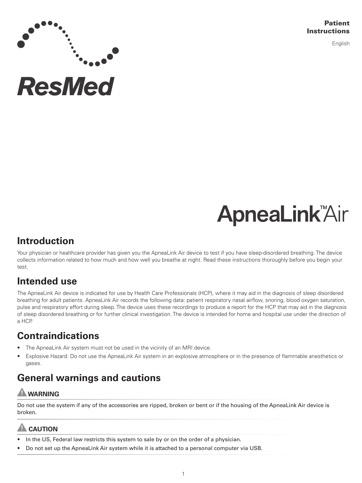 Resmed apnealink air instructions